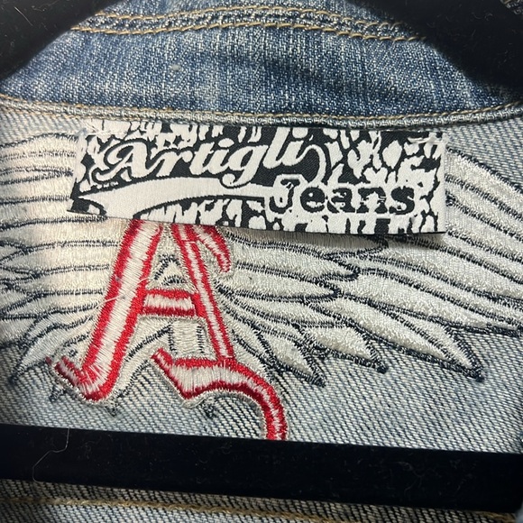 Artigli Blue Jean Jacket blazer with Studded Details size S - Picture 3 of 10